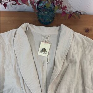 a.n.a. Moonbeam Cotton Cream Two Button Lightweight Unlined Jacket Size 1X NWT